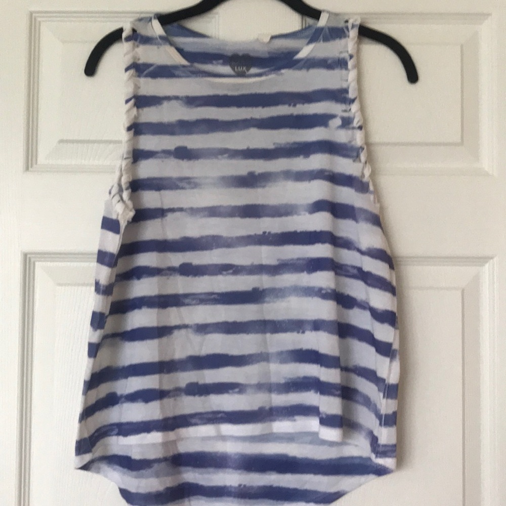 Modern Lux Blue and White Tank Top